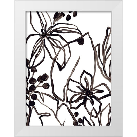 Tropical Outlines II White Modern Wood Framed Art Print by Vess, June Erica