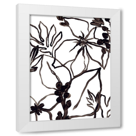 Tropical Outlines III White Modern Wood Framed Art Print by Vess, June Erica