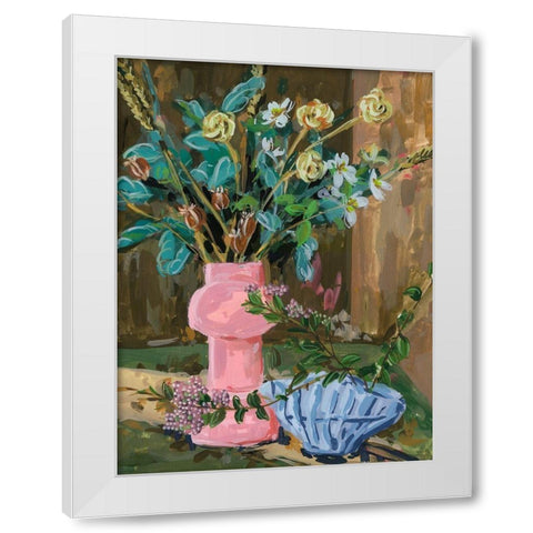 Still Life Bouquet I White Modern Wood Framed Art Print by Wang, Melissa