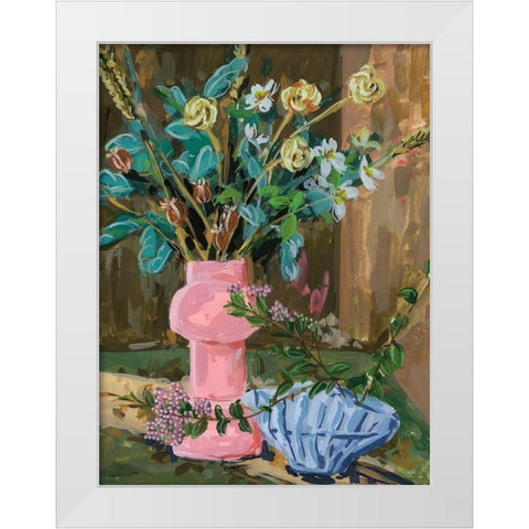 Still Life Bouquet I White Modern Wood Framed Art Print by Wang, Melissa