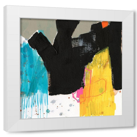 Primary Action III White Modern Wood Framed Art Print by Goldberger, Jennifer