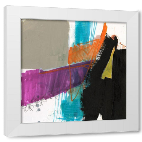 Primary Action V White Modern Wood Framed Art Print by Goldberger, Jennifer