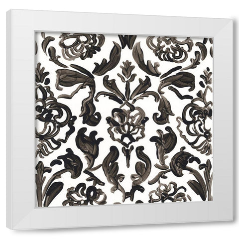 Ink Motif III White Modern Wood Framed Art Print by Vess, June Erica