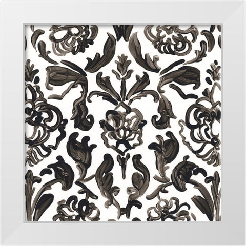 Ink Motif III White Modern Wood Framed Art Print by Vess, June Erica
