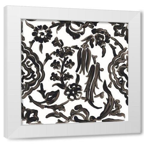 Ink Motif VIII White Modern Wood Framed Art Print by Vess, June Erica