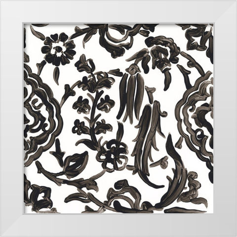 Ink Motif VIII White Modern Wood Framed Art Print by Vess, June Erica