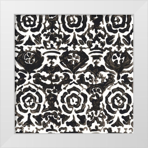 Ink Motif IX White Modern Wood Framed Art Print by Vess, June Erica