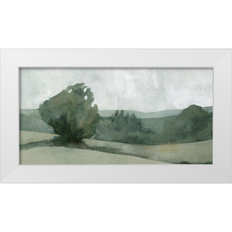 Soft Green Landscape I White Modern Wood Framed Art Print by Caroline, Emma