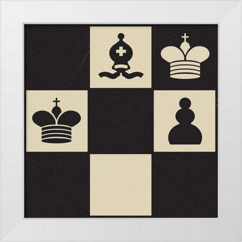 Chess Puzzle II White Modern Wood Framed Art Print by Green, Jacob