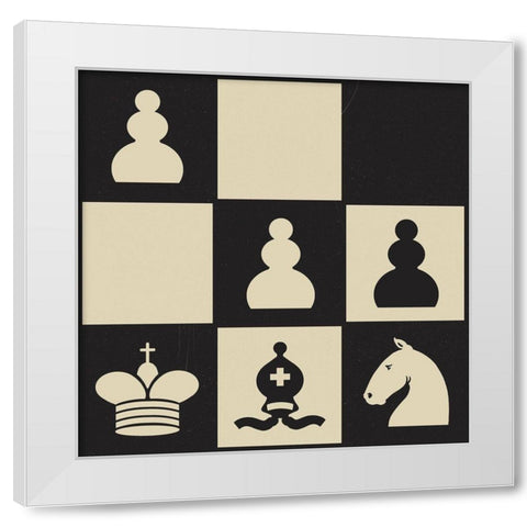 Chess Puzzle III White Modern Wood Framed Art Print by Green, Jacob