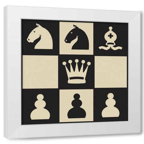 Chess Puzzle IV White Modern Wood Framed Art Print by Green, Jacob