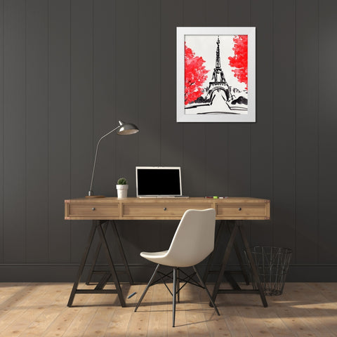 Day in Paris I White Modern Wood Framed Art Print by Warren, Annie