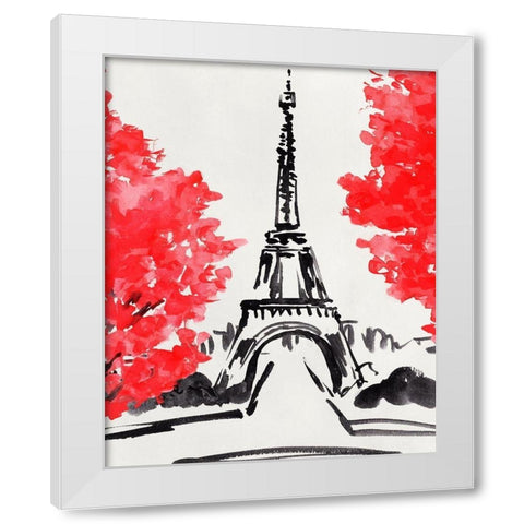 Day in Paris I White Modern Wood Framed Art Print by Warren, Annie