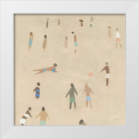 Beach Goer III White Modern Wood Framed Art Print by Caroline, Emma