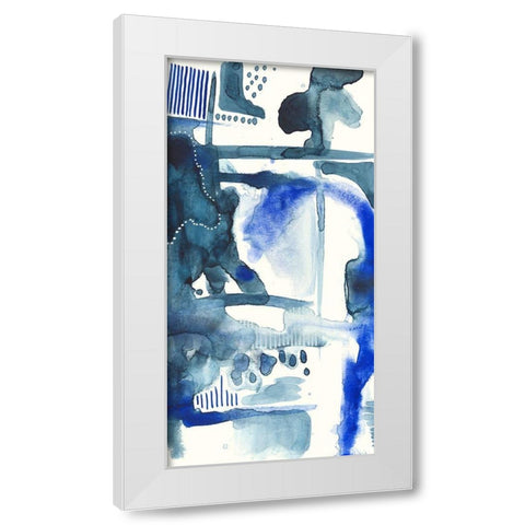 Singing the Blues I White Modern Wood Framed Art Print by Moore, Regina