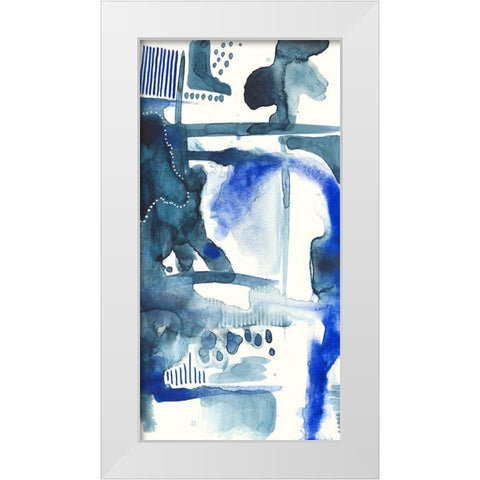Singing the Blues I White Modern Wood Framed Art Print by Moore, Regina