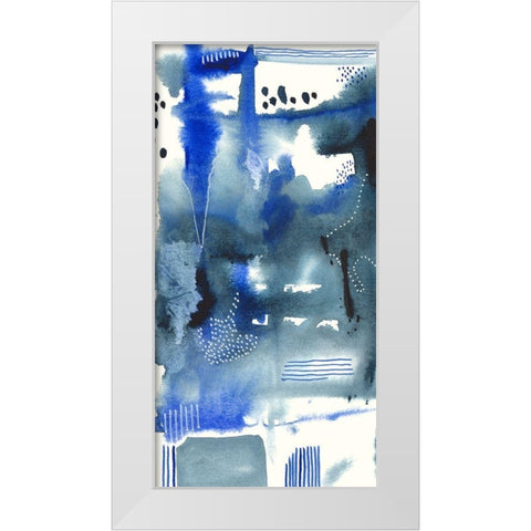 Singing the Blues II White Modern Wood Framed Art Print by Moore, Regina