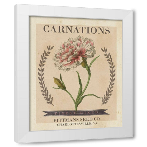 Vintage Seed Packets V White Modern Wood Framed Art Print by Studio W