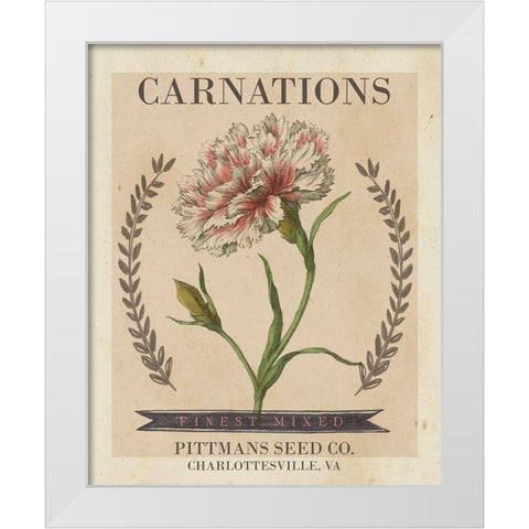 Vintage Seed Packets V White Modern Wood Framed Art Print by Studio W