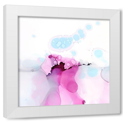 Fluid Magenta I White Modern Wood Framed Art Print by Harper, Ethan
