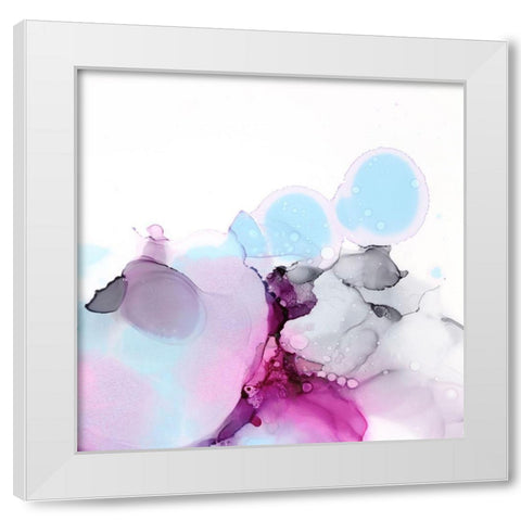 Fluid Magenta II White Modern Wood Framed Art Print by Harper, Ethan