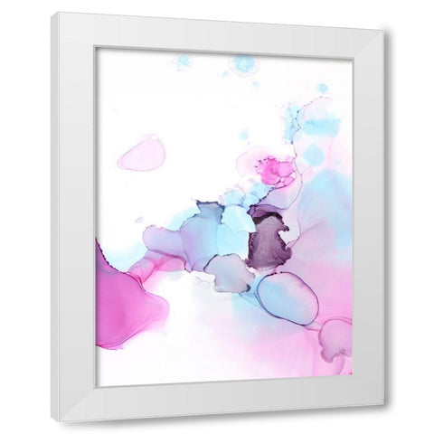 Fluid Magenta III White Modern Wood Framed Art Print by Harper, Ethan