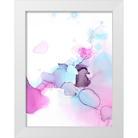 Fluid Magenta III White Modern Wood Framed Art Print by Harper, Ethan