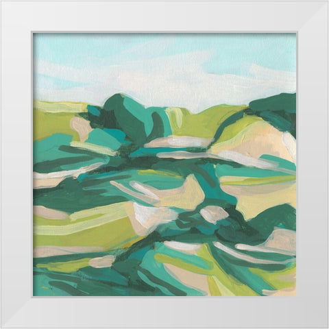 Layered Topography I White Modern Wood Framed Art Print by Vess, June Erica