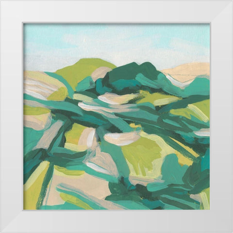 Layered Topography II White Modern Wood Framed Art Print by Vess, June Erica