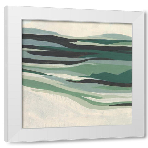 Green Mesa I White Modern Wood Framed Art Print by Vess, June Erica