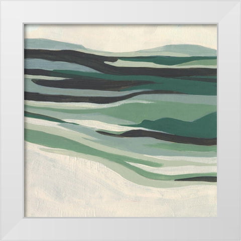 Green Mesa I White Modern Wood Framed Art Print by Vess, June Erica