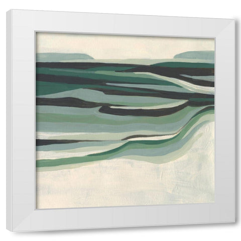 Green Mesa II White Modern Wood Framed Art Print by Vess, June Erica