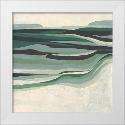Green Mesa II White Modern Wood Framed Art Print by Vess, June Erica