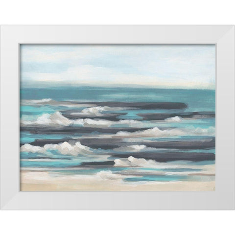 Gentle Surf I White Modern Wood Framed Art Print by Vess, June Erica