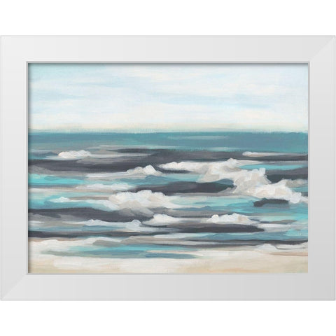 Gentle Surf II White Modern Wood Framed Art Print by Vess, June Erica
