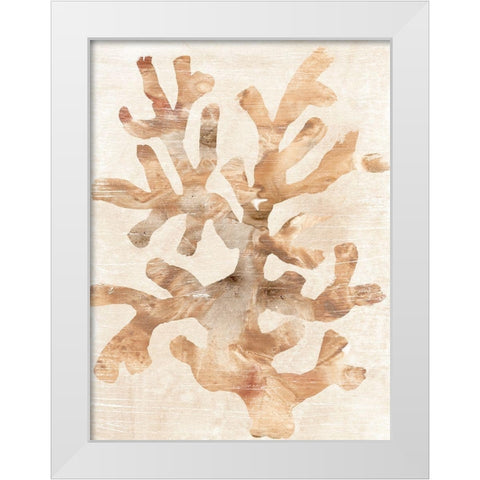 Parchment Coral I White Modern Wood Framed Art Print by Vess, June Erica