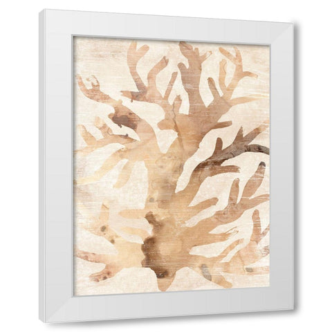Parchment Coral III White Modern Wood Framed Art Print by Vess, June Erica
