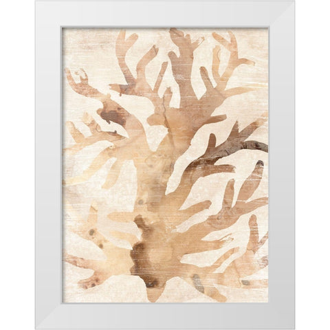 Parchment Coral III White Modern Wood Framed Art Print by Vess, June Erica
