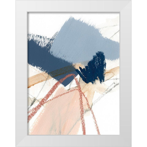 Blue Shuffle I White Modern Wood Framed Art Print by Barnes, Victoria