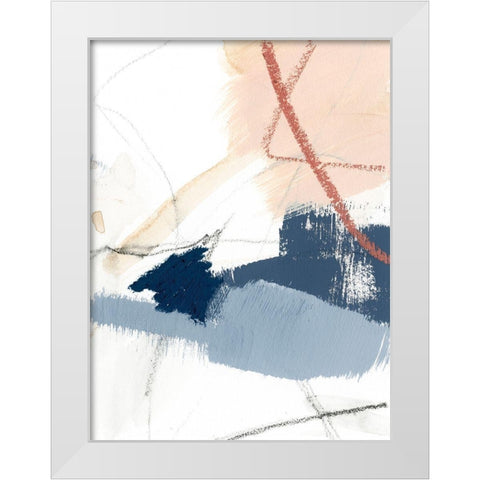 Blue Shuffle II White Modern Wood Framed Art Print by Barnes, Victoria