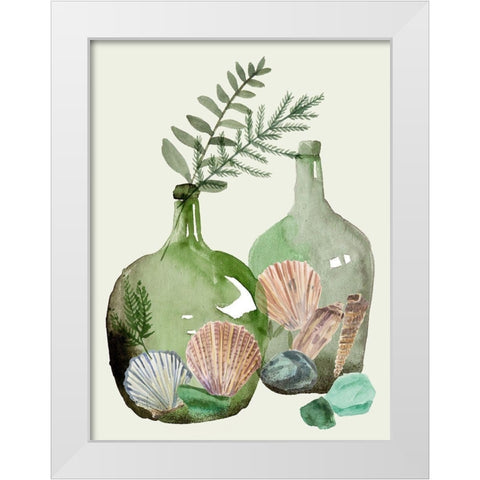 Ocean in a Bottle I White Modern Wood Framed Art Print by Wang, Melissa