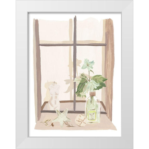 By My Window IV White Modern Wood Framed Art Print by Wang, Melissa
