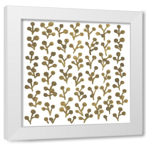 Greenery Motif II White Modern Wood Framed Art Print by Vess, June Erica