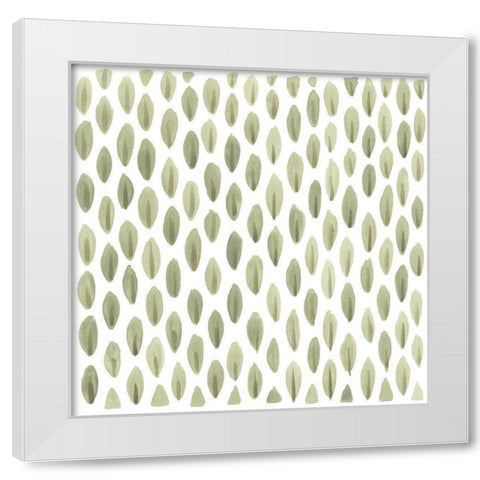 Greenery Motif IX White Modern Wood Framed Art Print by Vess, June Erica