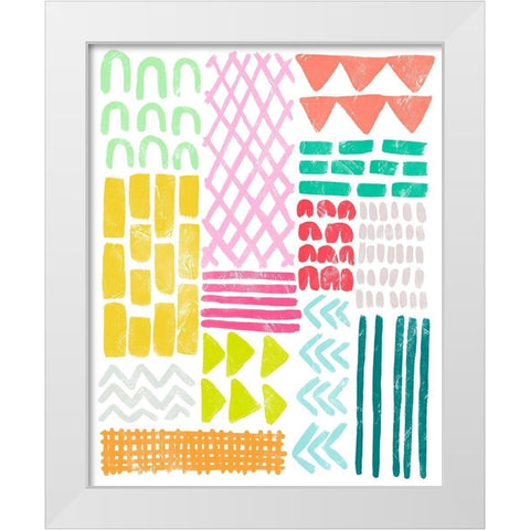 Candy Color Signals II White Modern Wood Framed Art Print by Vess, June Erica