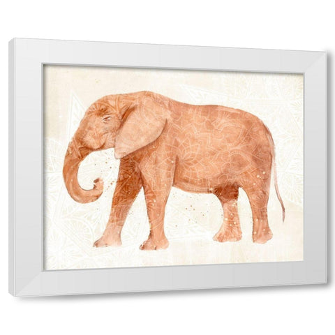 Elephant Wisdom I White Modern Wood Framed Art Print by Warren, Annie