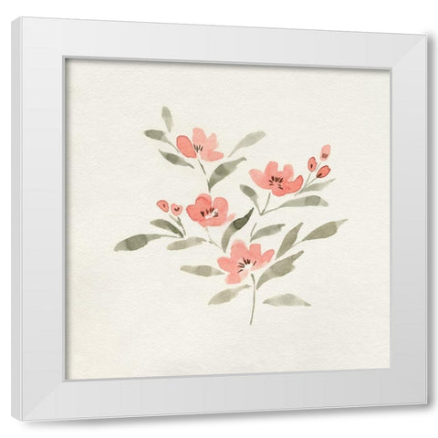 Sweet Florals I White Modern Wood Framed Art Print by Caroline, Emma