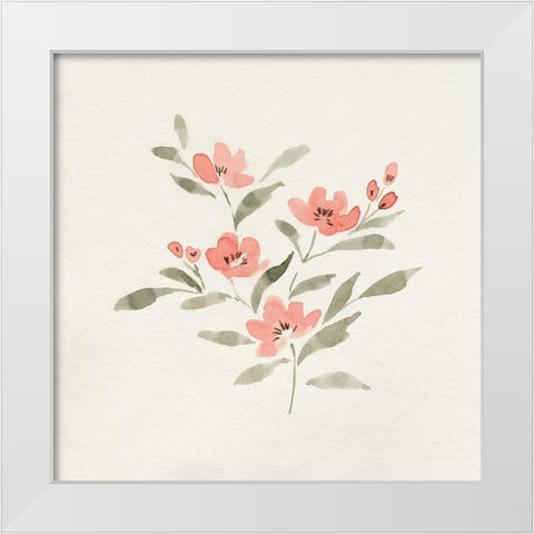 Sweet Florals I White Modern Wood Framed Art Print by Caroline, Emma