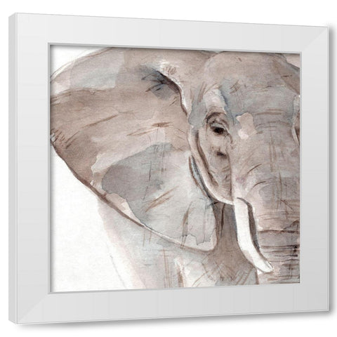 Elephant Grooves II White Modern Wood Framed Art Print by Warren, Annie