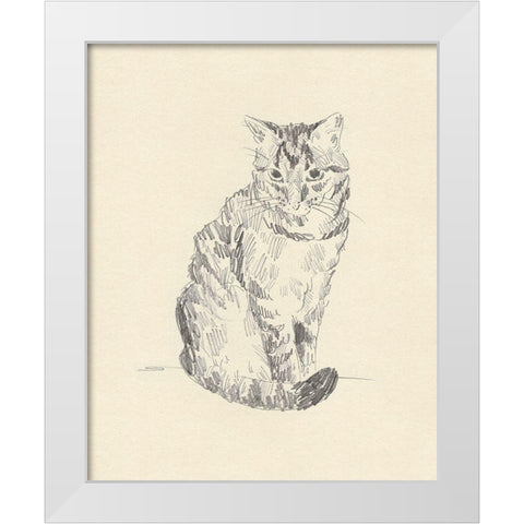 House Cat I White Modern Wood Framed Art Print by Green, Jacob